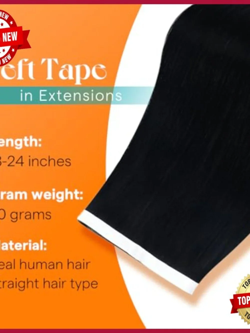 Human Hair Tape Extensions 22 Inch 120g Thick Weft 4 Pieces